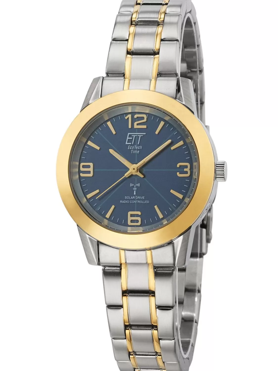 ETT Eco Tech Time Damenuhr Funk/Solar Basic Bicolor/Blau | Damenuhren