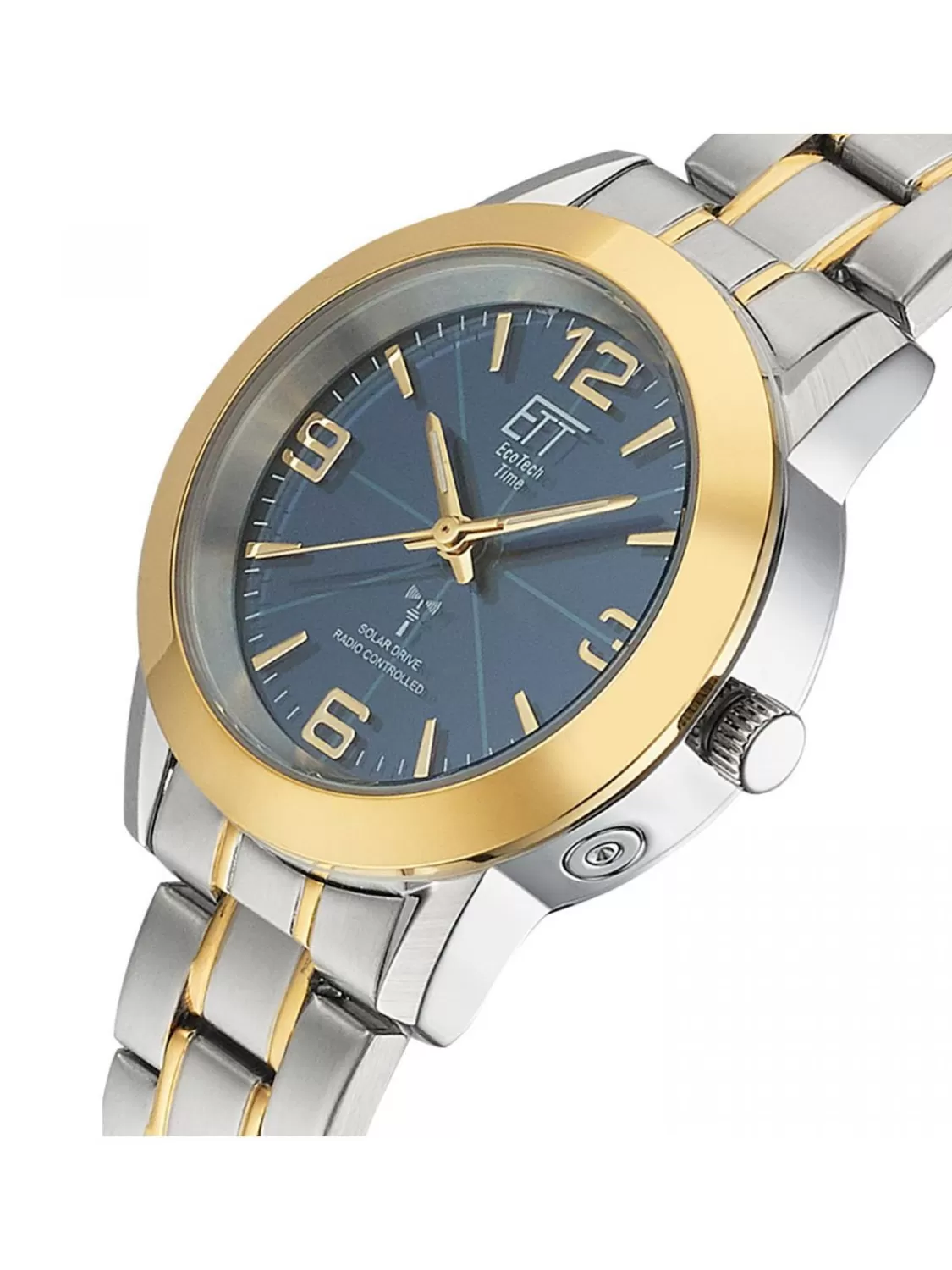ETT Eco Tech Time Damenuhr Funk/Solar Basic Bicolor/Blau | Damenuhren