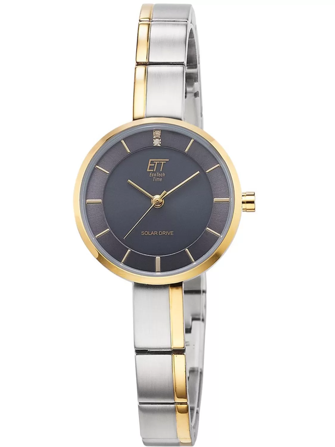 ETT Eco Tech Time Damenuhr Solar Diamond Lady Bicolor/Grau | Damenuhren