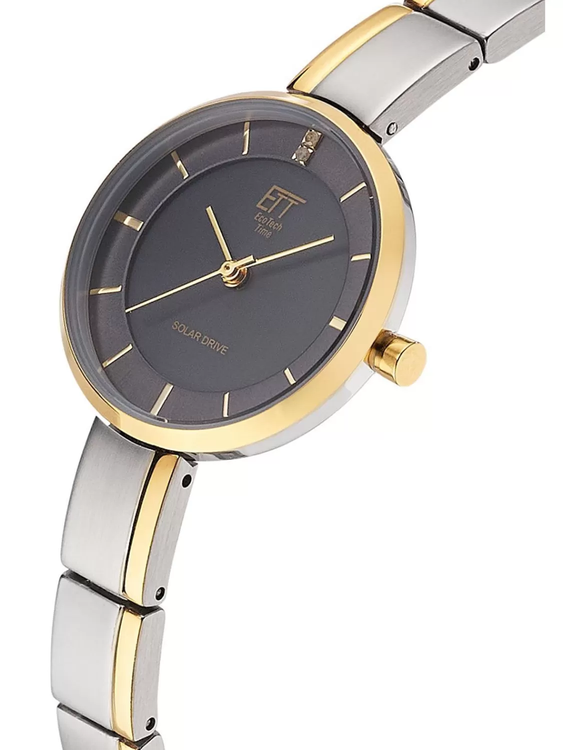 ETT Eco Tech Time Damenuhr Solar Diamond Lady Bicolor/Grau | Damenuhren