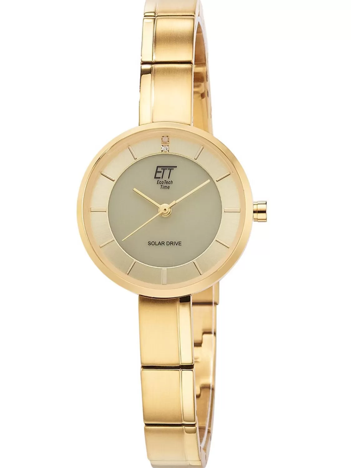 ETT Eco Tech Time Damenuhr Solar Diamond Lady Goldfarben | Damenuhren
