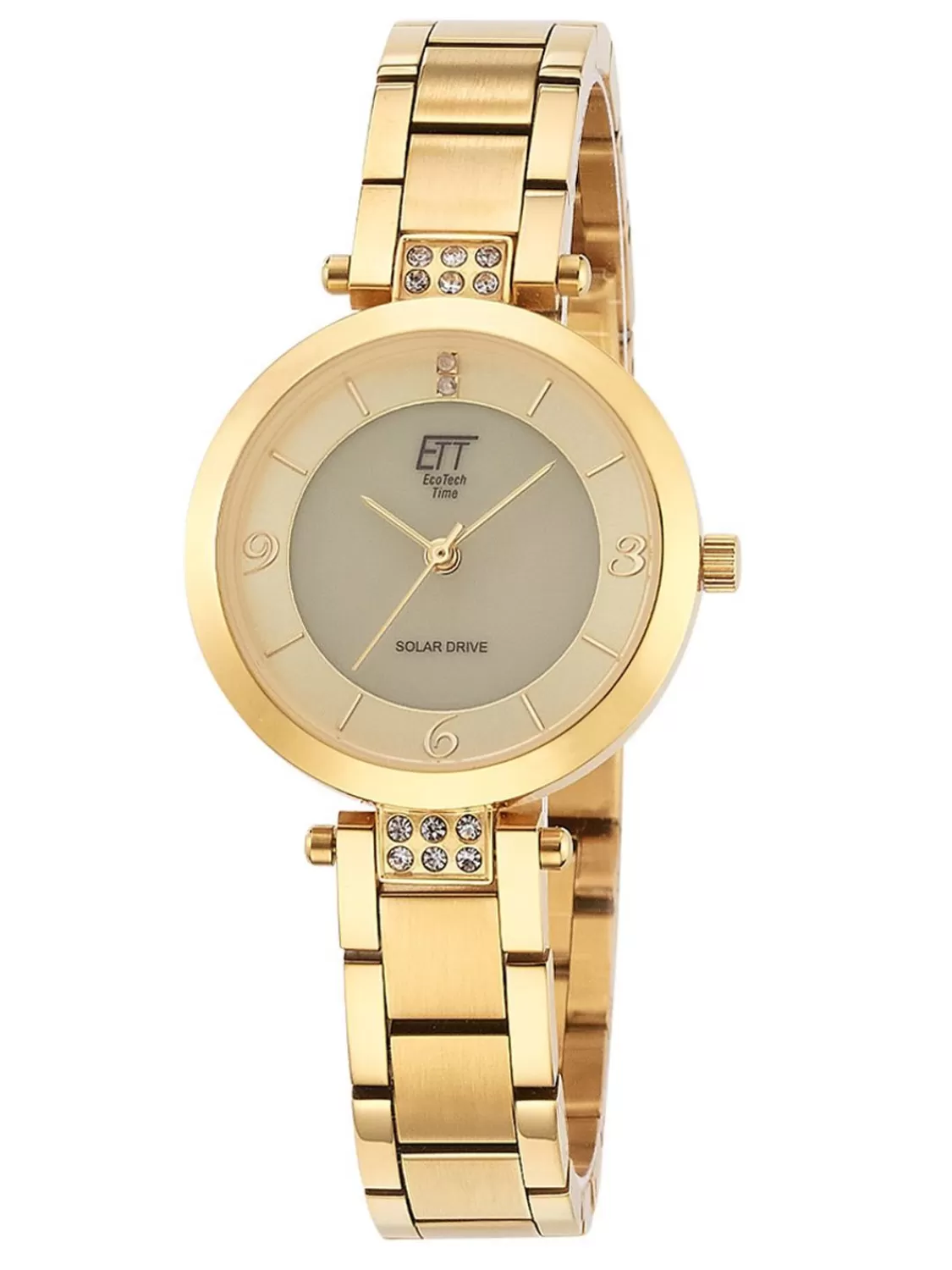 ETT Eco Tech Time Damenuhr Solar Diamond Lady Goldfarben | Damenuhren