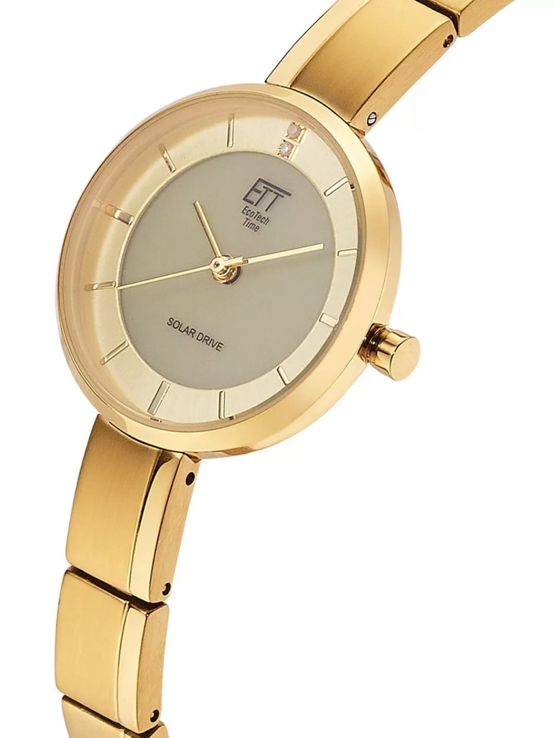 ETT Eco Tech Time Damenuhr Solar Diamond Lady Goldfarben | Damenuhren