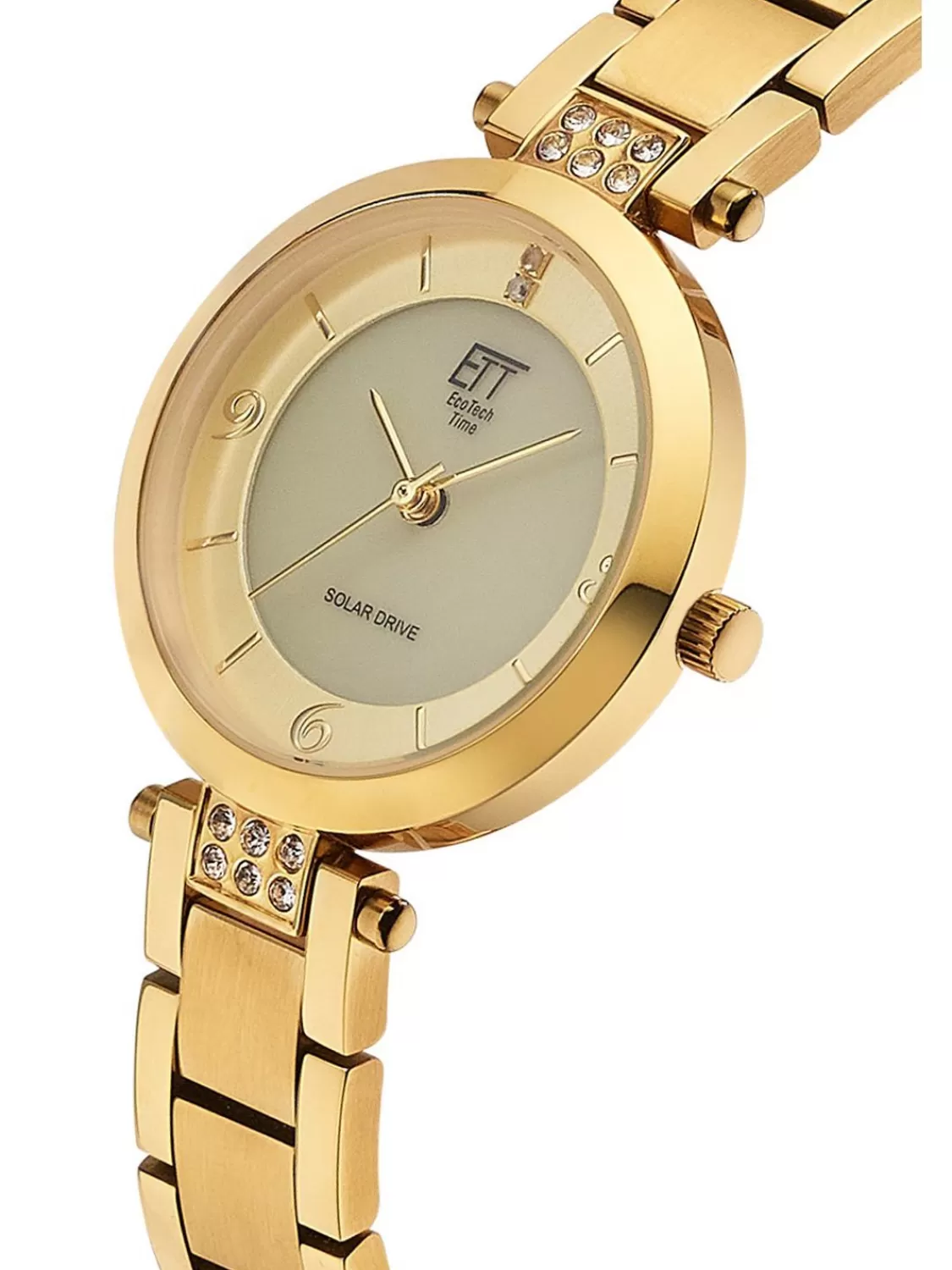ETT Eco Tech Time Damenuhr Solar Diamond Lady Goldfarben | Damenuhren