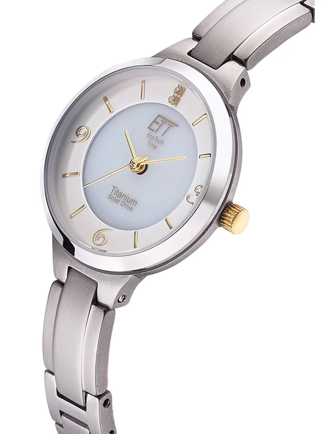 ETT Eco Tech Time Damenuhr Solar Diamond Lady Titan Bicolor | Damenuhren