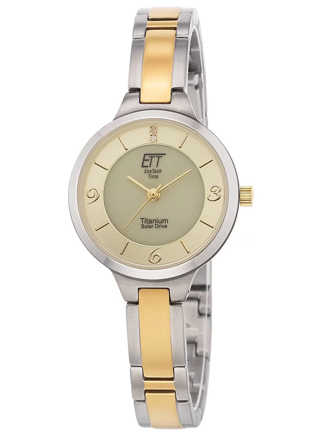 ETT Eco Tech Time Damenuhr Solar Diamond Lady Titan Zweifarbig | Damenuhren