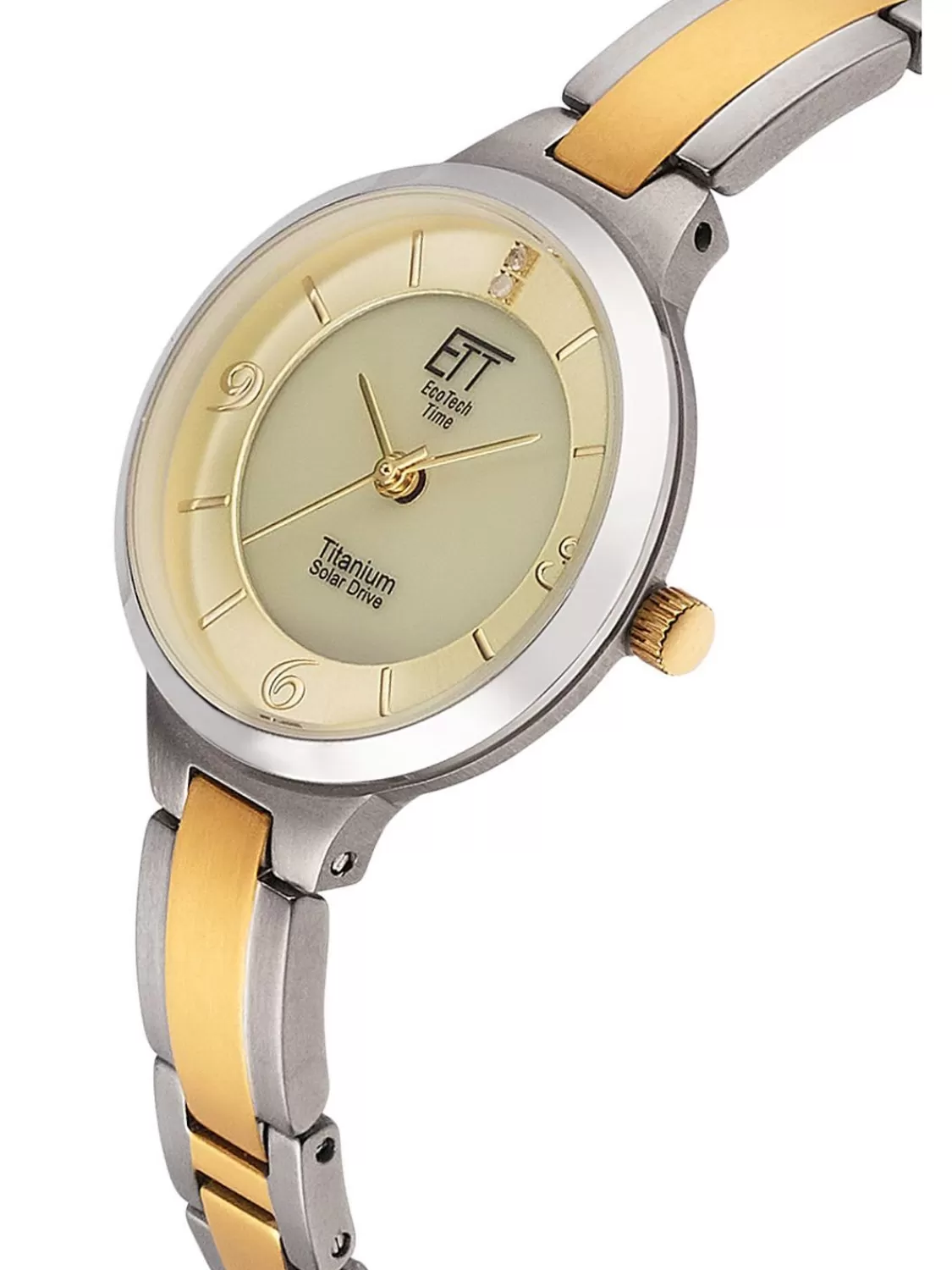 ETT Eco Tech Time Damenuhr Solar Diamond Lady Titan Zweifarbig | Damenuhren