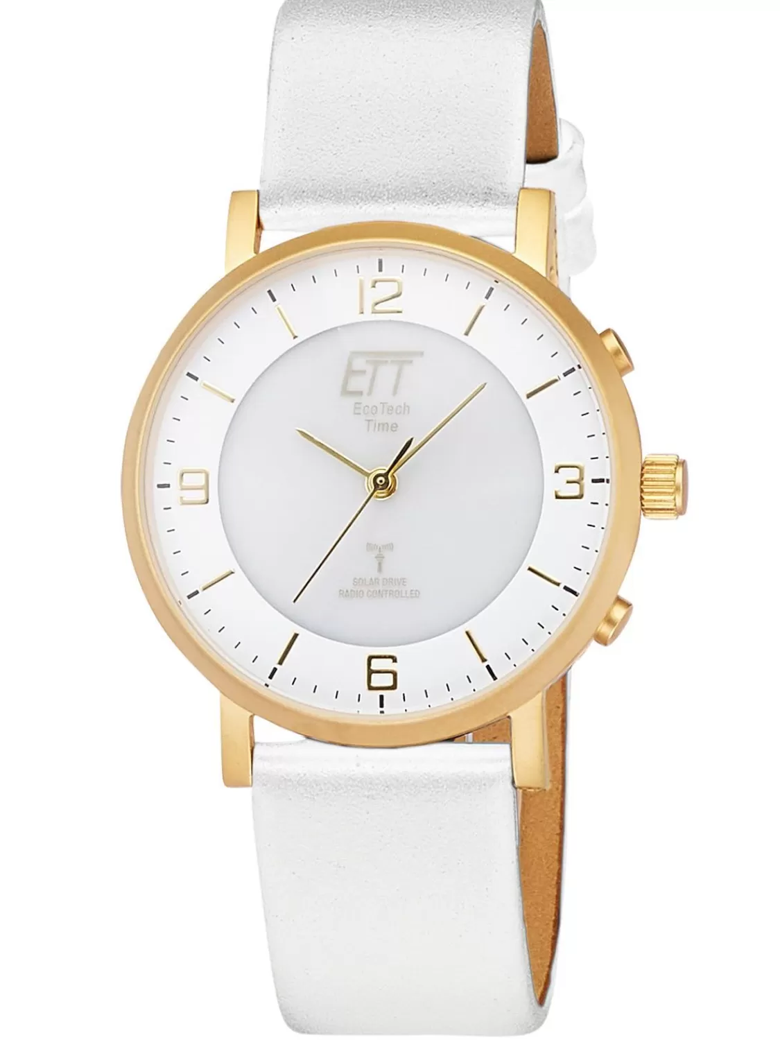 ETT Eco Tech Time Funk-Solar Damenuhr Atacama Weis/Goldfarben | Damenuhren
