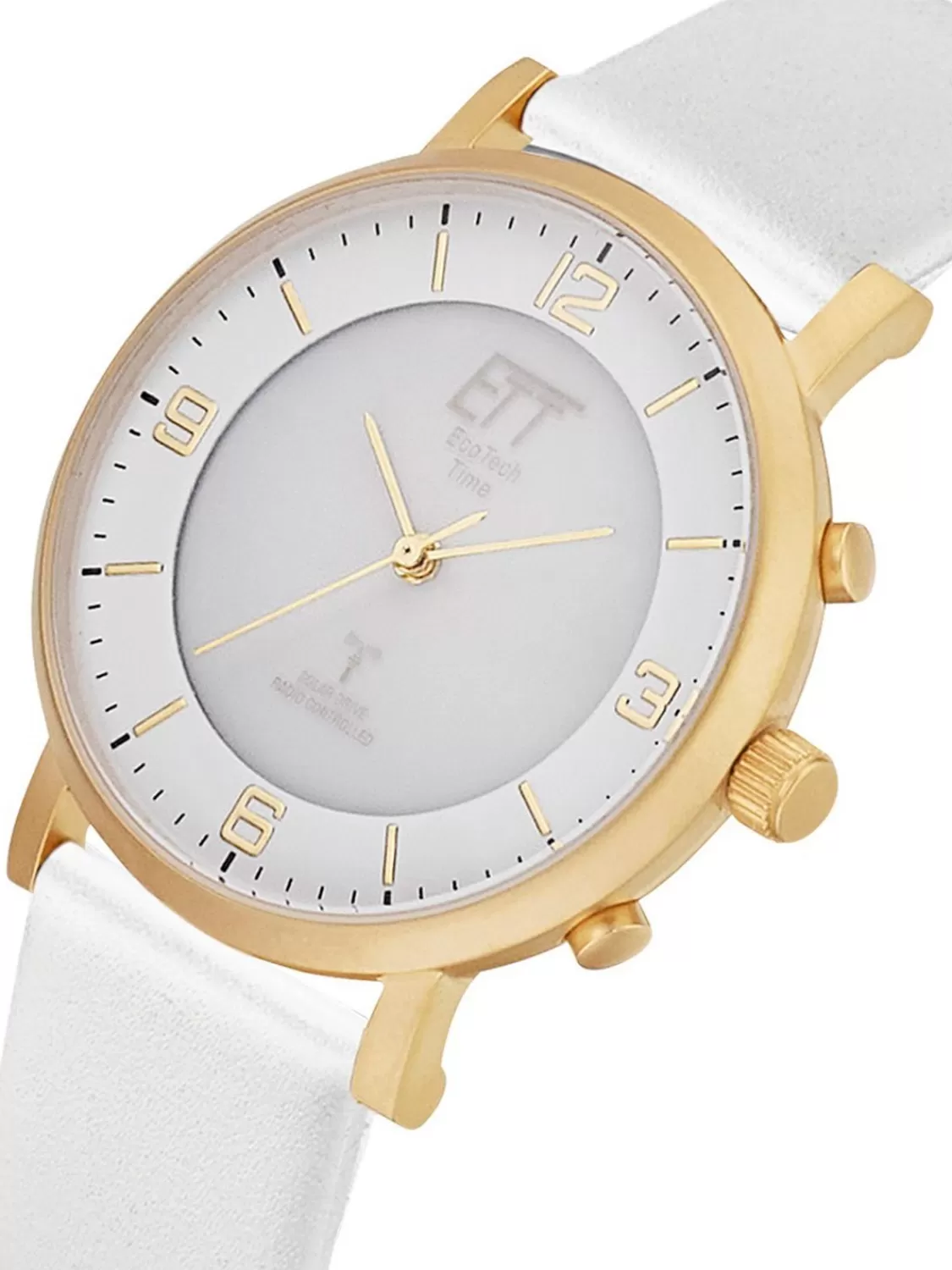 ETT Eco Tech Time Funk-Solar Damenuhr Atacama Weis/Goldfarben | Damenuhren