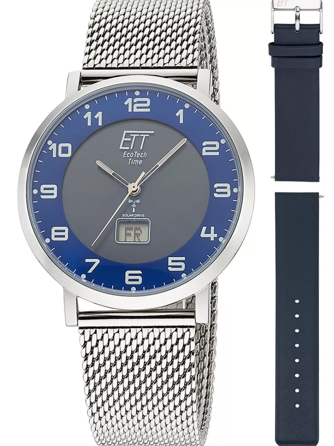 ETT Eco Tech Time Funk-Solar Herrenuhr Atacama Edelstahl Mit 2 Bandern | Herrenuhren