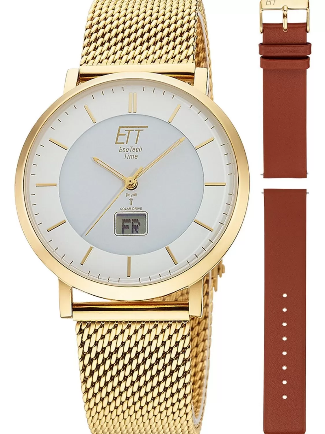 ETT Eco Tech Time Funk-Solar Herrenuhr Atacama Edelstahl Mit 2 Bandern | Herrenuhren