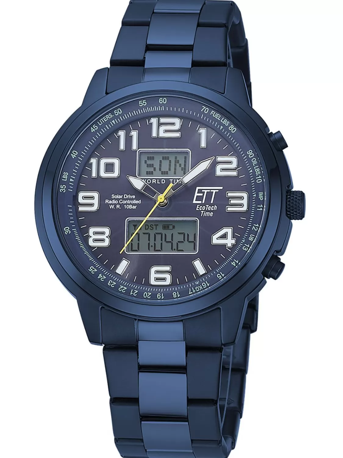 ETT Eco Tech Time Funk-Solar Herrenuhr Hunter Ii Edelstahl Blau | Herrenuhren