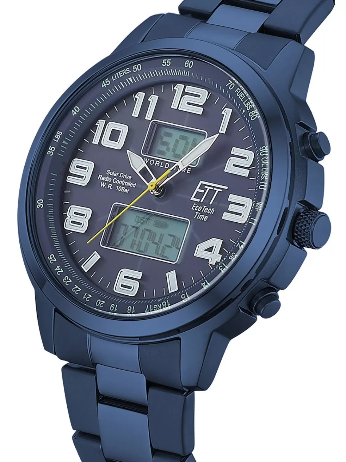ETT Eco Tech Time Funk-Solar Herrenuhr Hunter Ii Edelstahl Blau | Herrenuhren
