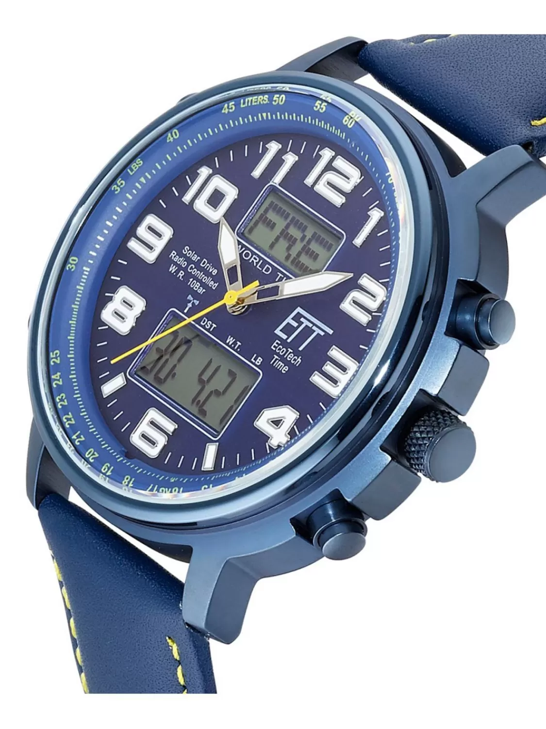 ETT Eco Tech Time Funk-Solar Herrenuhr Hunter Ii Lederband Blau | Herrenuhren