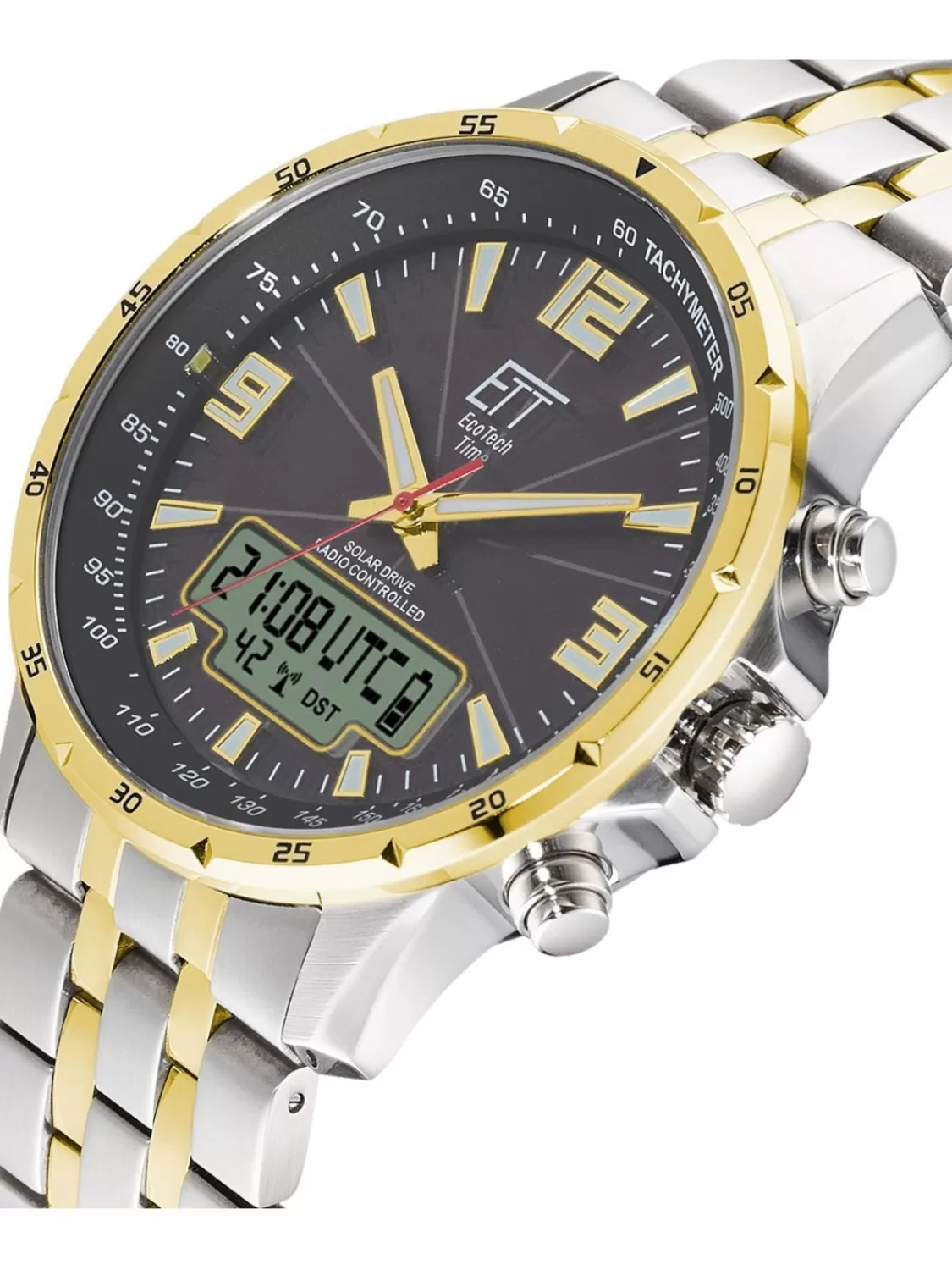 ETT Eco Tech Time Funk-Solar Herrenuhr Professional Bicolor | Herrenuhren