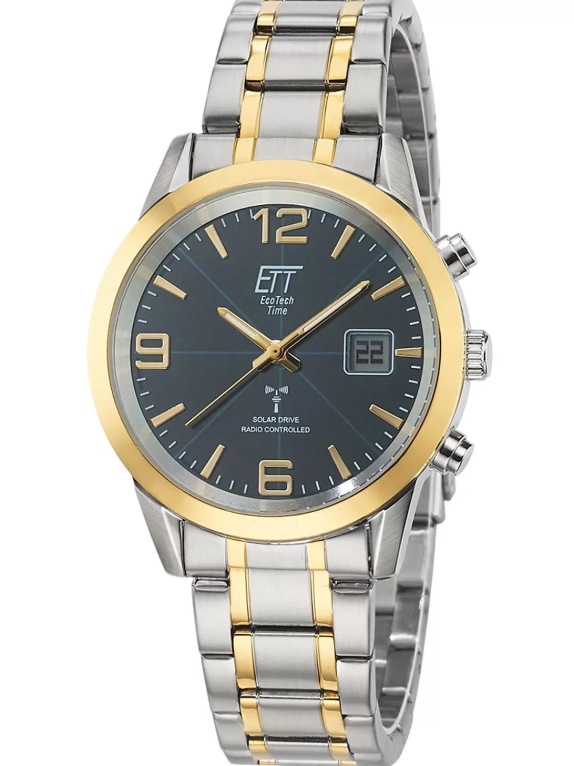 ETT Eco Tech Time Herrenuhr Funk/Solar Basic Bicolor/Blau | Herrenuhren