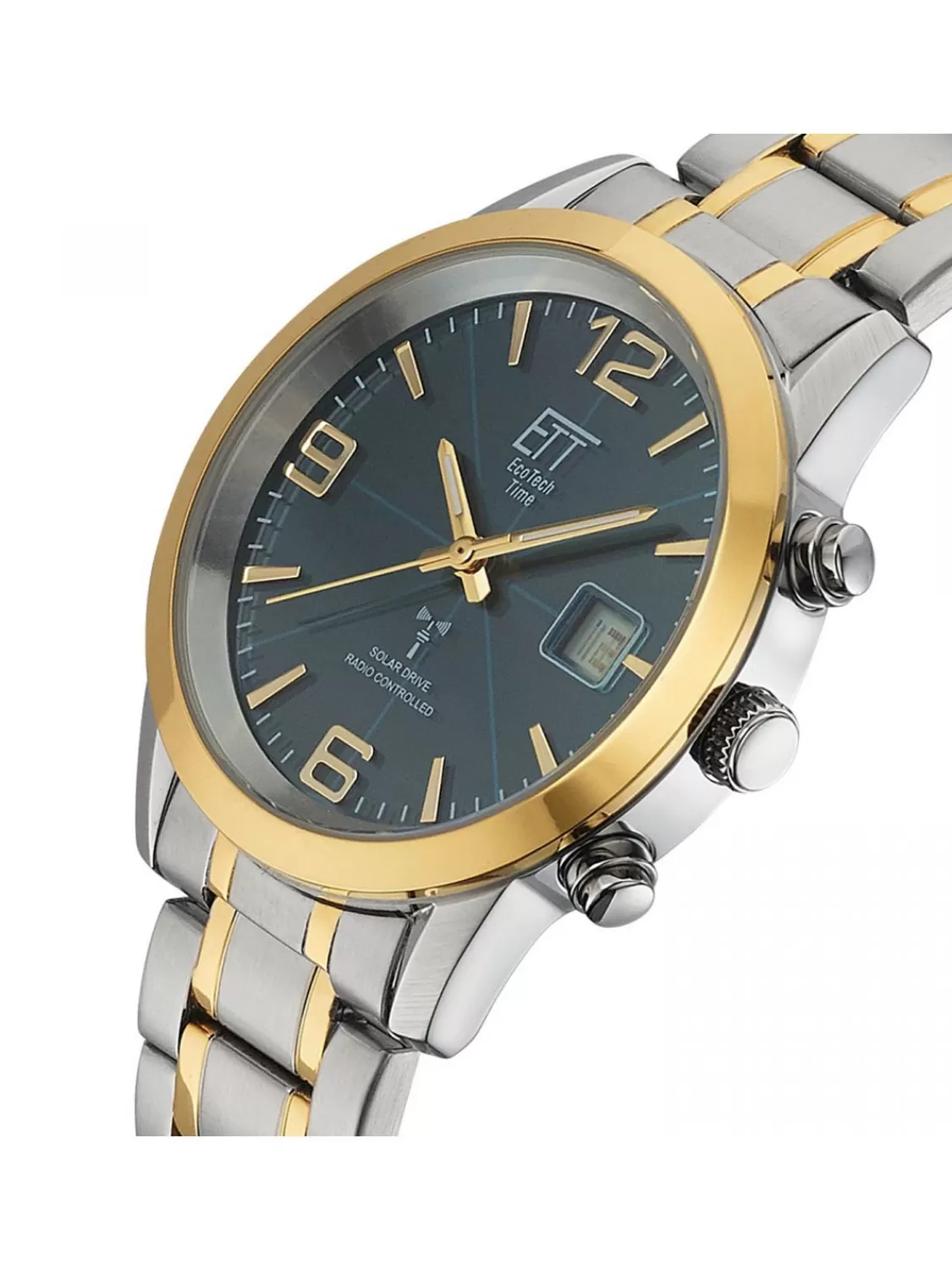 ETT Eco Tech Time Herrenuhr Funk/Solar Basic Bicolor/Blau | Herrenuhren
