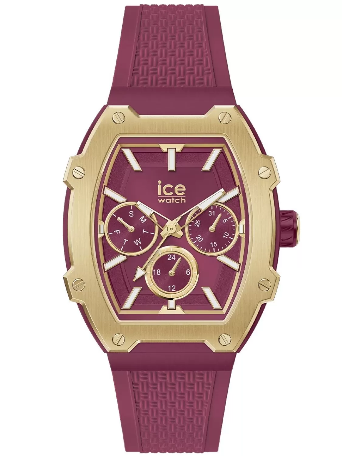 Ice-Watch Armbanduhr Multifunktion Ice Boliday S Goldfarben Burgunder | Herrenuhren