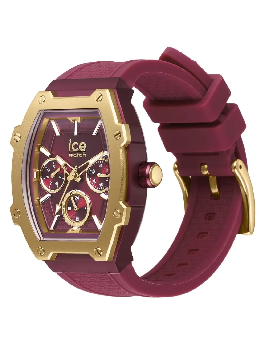 Ice-Watch Armbanduhr Multifunktion Ice Boliday S Goldfarben Burgunder | Herrenuhren