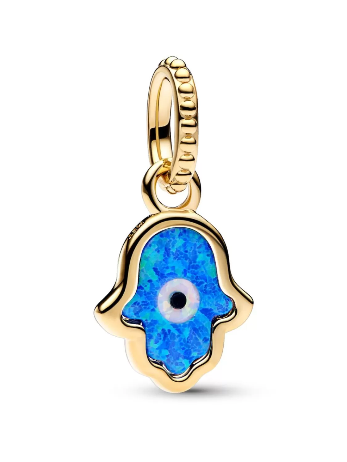 Pandora Charm-Anhanger Opalisierend Blaue Hand Hamsas Goldfarben | Damenschmuck
