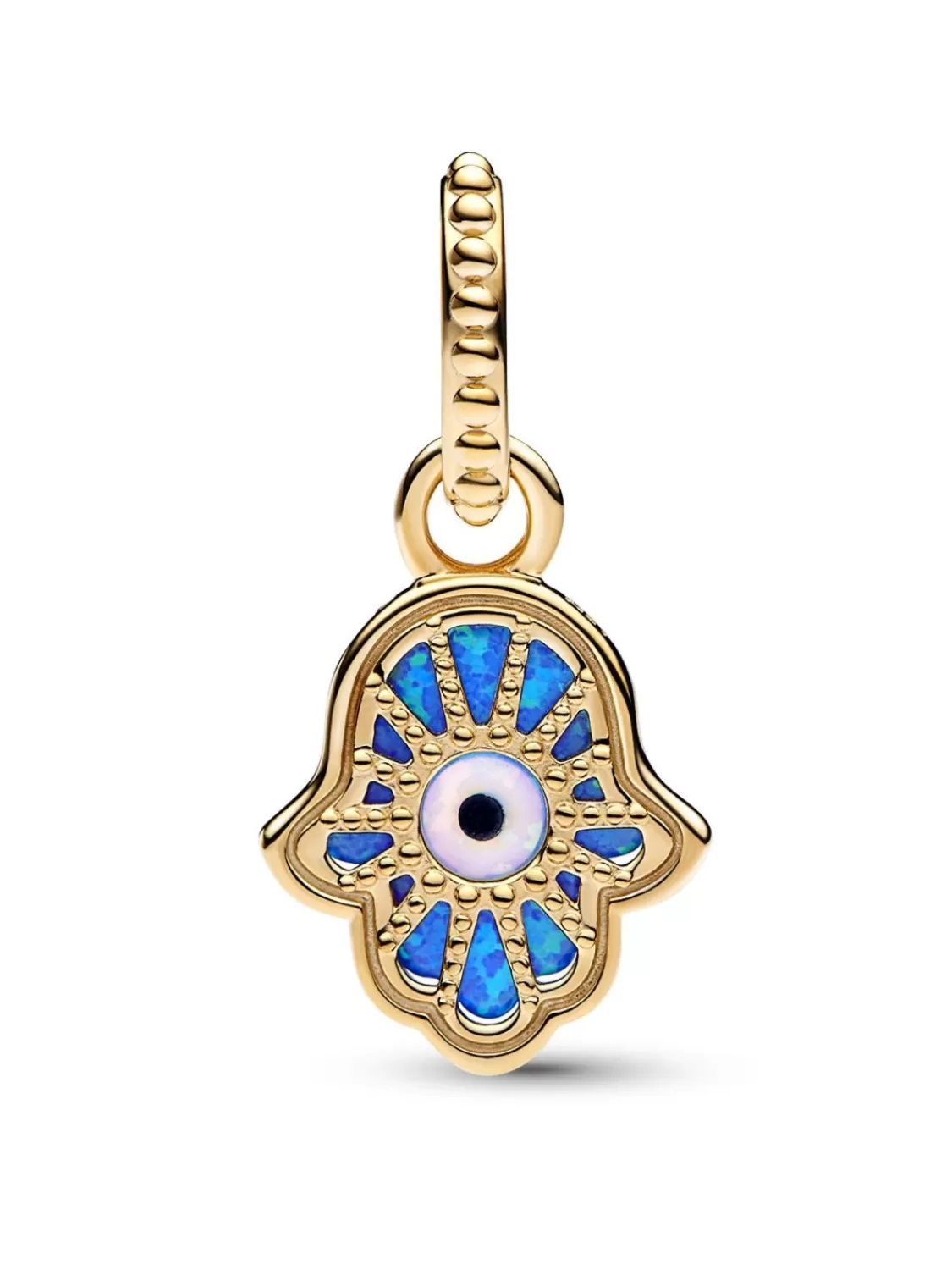 Pandora Charm-Anhanger Opalisierend Blaue Hand Hamsas Goldfarben | Damenschmuck