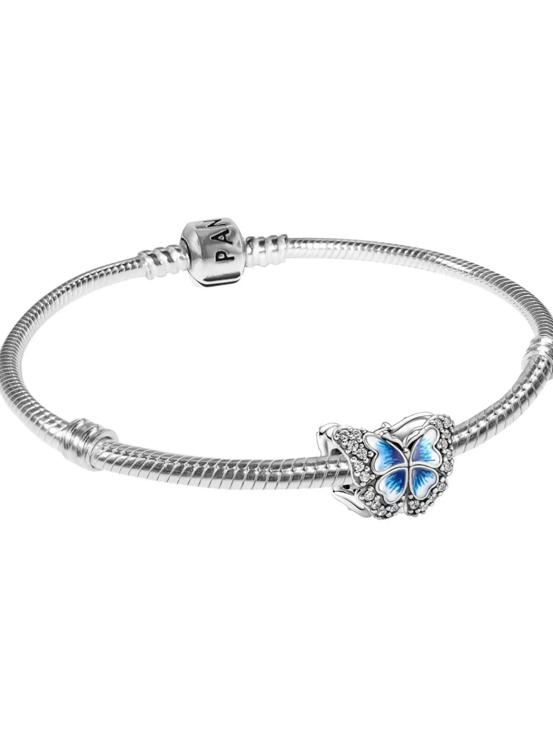 Pandora Damen-Armband Silber 925 Blauer Schmetterling | Damenschmuck