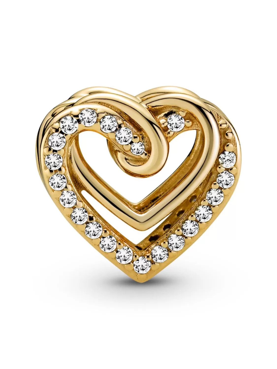 Pandora Damen-Armband Silber 925 Verschlungenes Herz Goldfarben | Damenschmuck