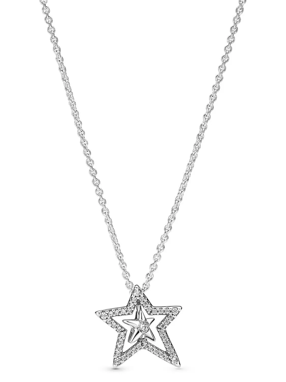 Pandora Damen-Collier 925 Silber Asymmetrischer Stern | Damenschmuck