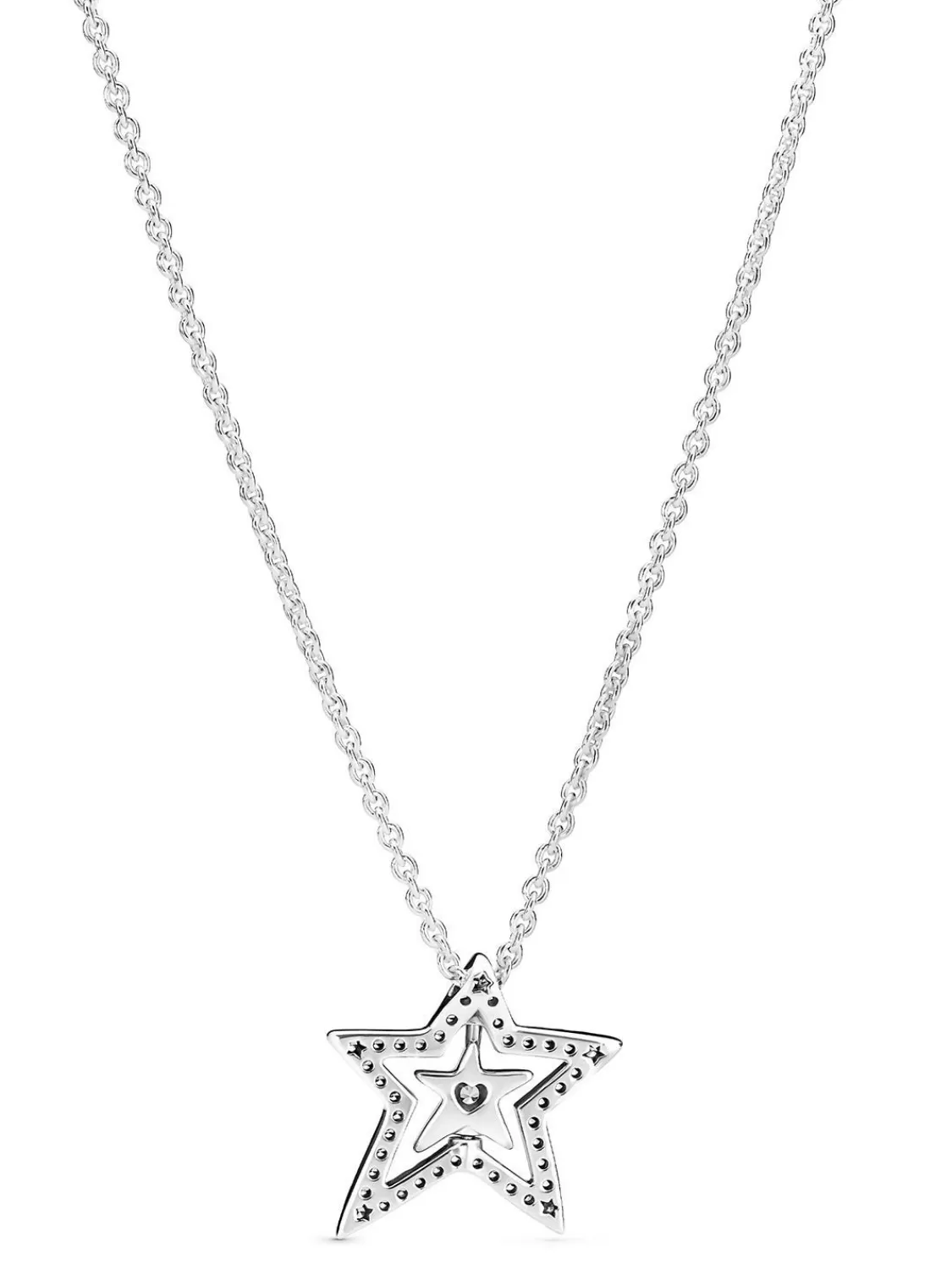 Pandora Damen-Collier 925 Silber Asymmetrischer Stern | Damenschmuck