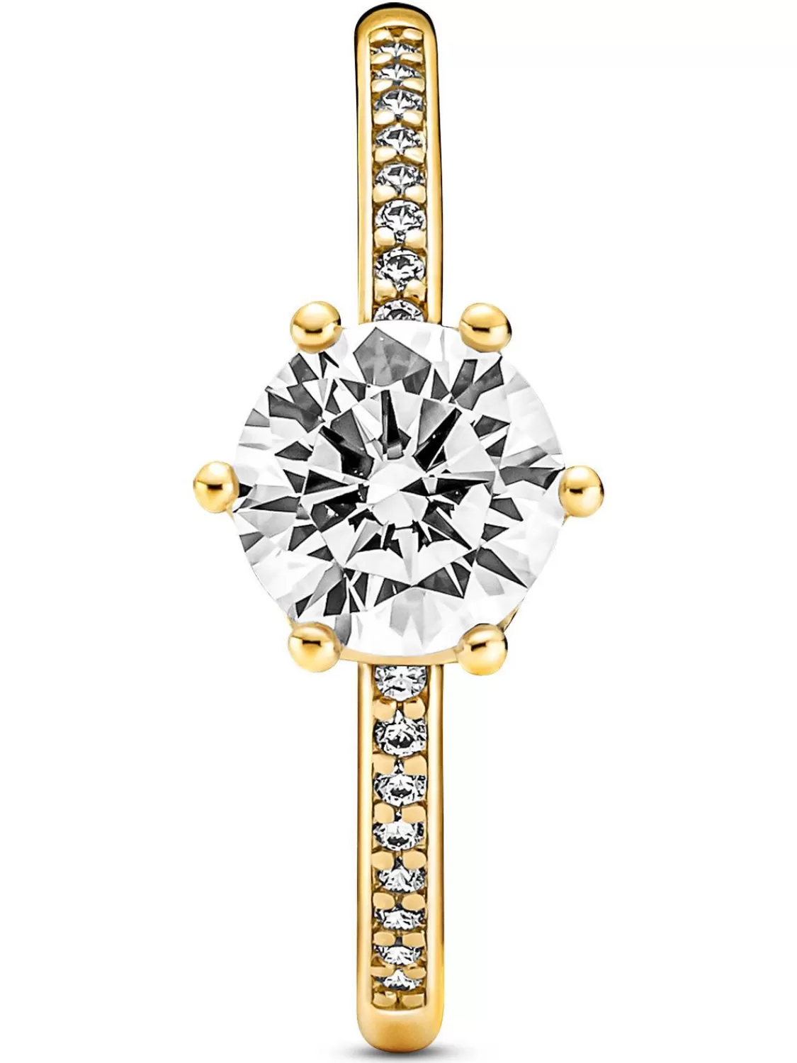 Pandora Ring Fur Damen Funkelnde Krone Goldfarben | Damenschmuck