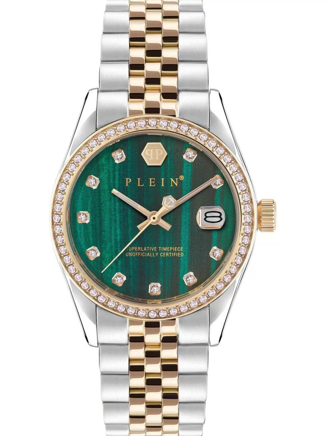 Philipp Plein Damen-Armbanduhr Date Superlative Bicolor/Grun | Damenuhren