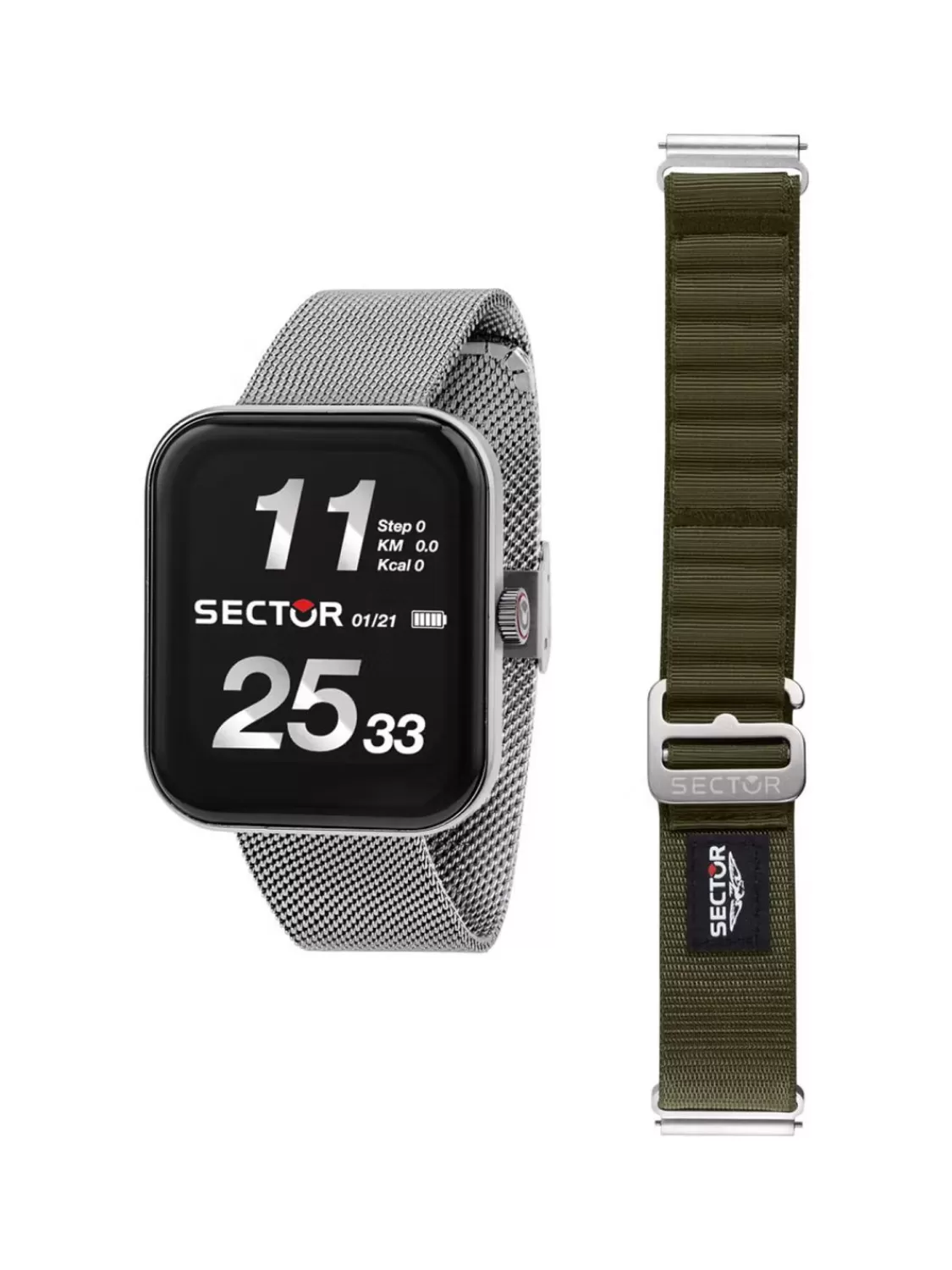 Sector S-03 Pro Light Smartwatch Silberfarben Mit 2 Bandern | Herrenuhren