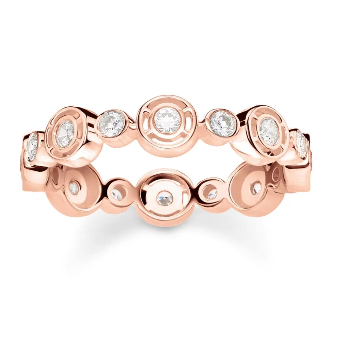 Thomas Sabo Damen-Ring Kreise Mit Weisen Steinen Rosegoldfarben | Damenschmuck
