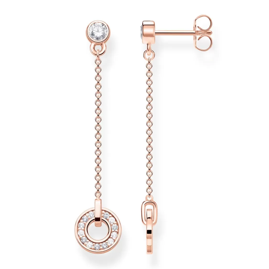 Thomas Sabo Ohrhanger Kreis Mit Weisen Steinen Rosegoldfarben | Damenschmuck