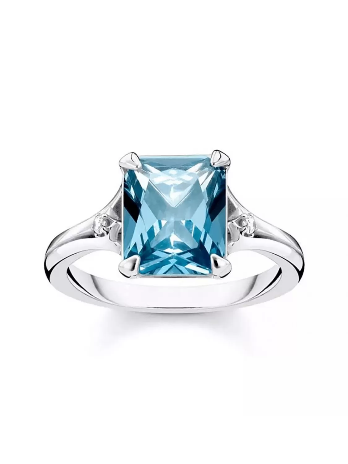 Thomas Sabo Silberring Fur Damen Blauer Stein Mit Mond Und Stern | Damenschmuck