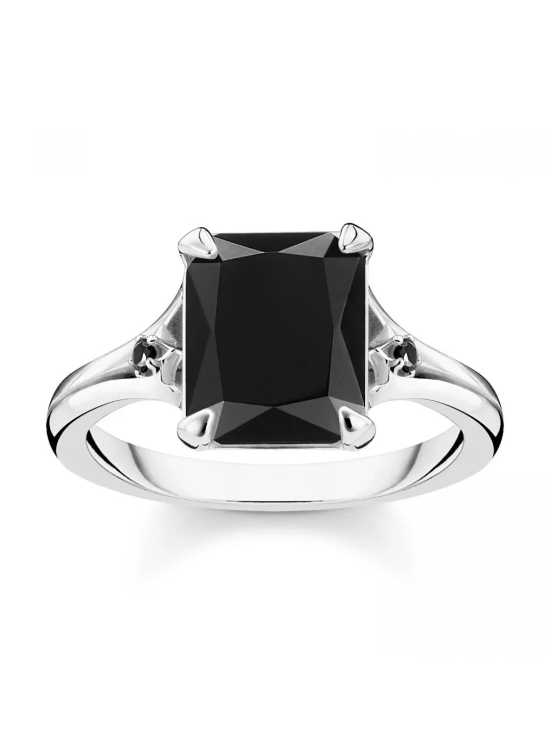 Thomas Sabo Silberring Fur Damen Schwarzer Stein Mit Mond Und Stern | Damenschmuck