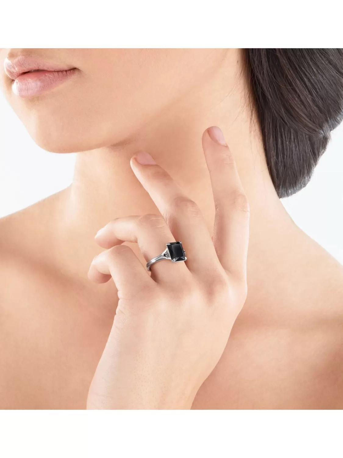 Thomas Sabo Silberring Fur Damen Schwarzer Stein Mit Mond Und Stern | Damenschmuck