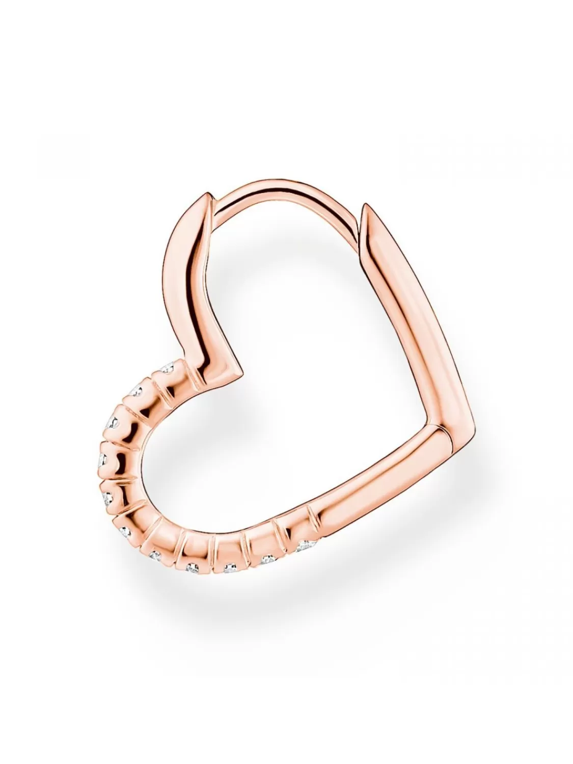Thomas Sabo Single Ohrring Herz Mit Weisen Steinen Rosegoldfarben | Damenschmuck