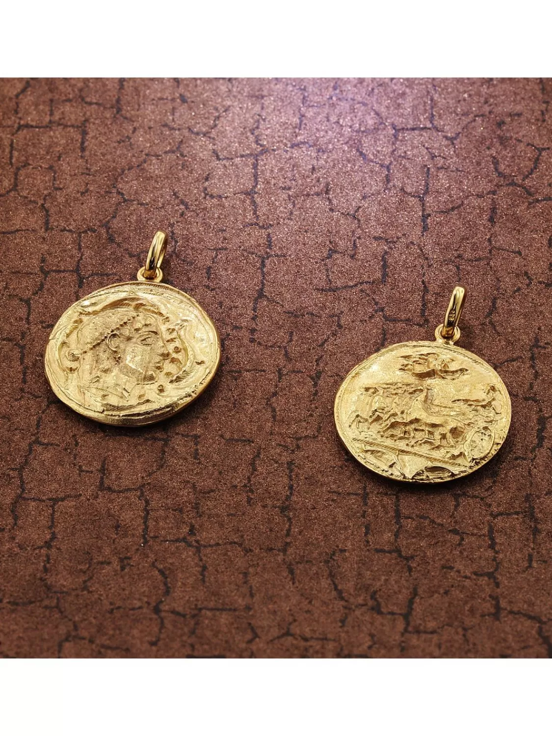 trendor Anhanger Arethusa 333 Gold (8 Karat) Replikat Antiker Munze | Herrenschmuck