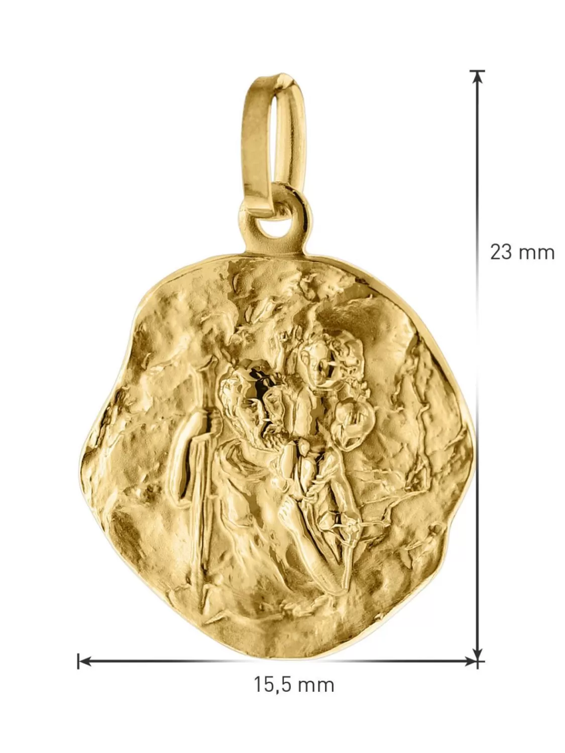 trendor Anhanger Christophorus Gold 585 (14 Karat) O 16 Mm | Herrenschmuck