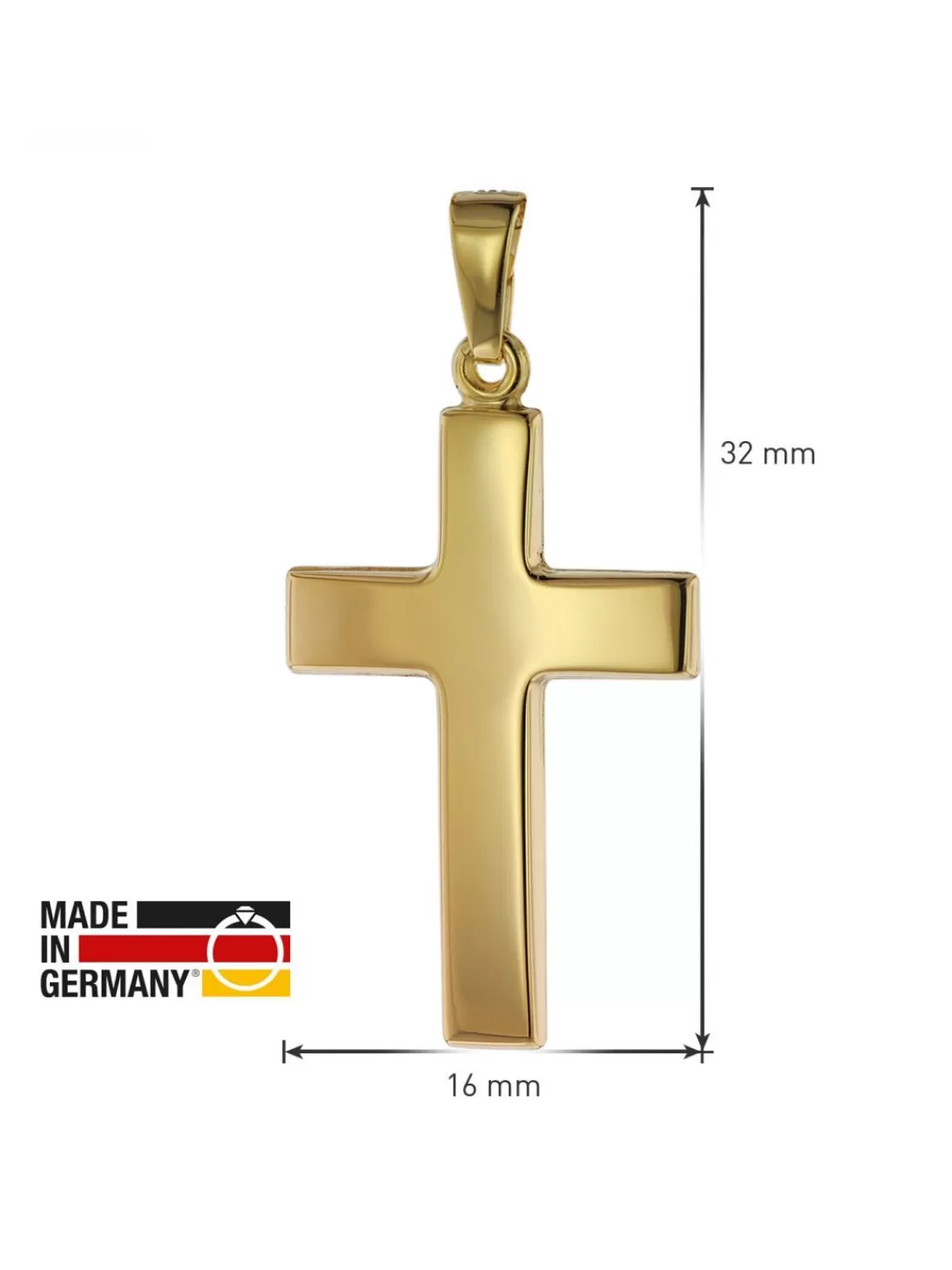 trendor Anhanger Kreuz Gold 585 (14 Karat) 24 Mm | Herrenschmuck
