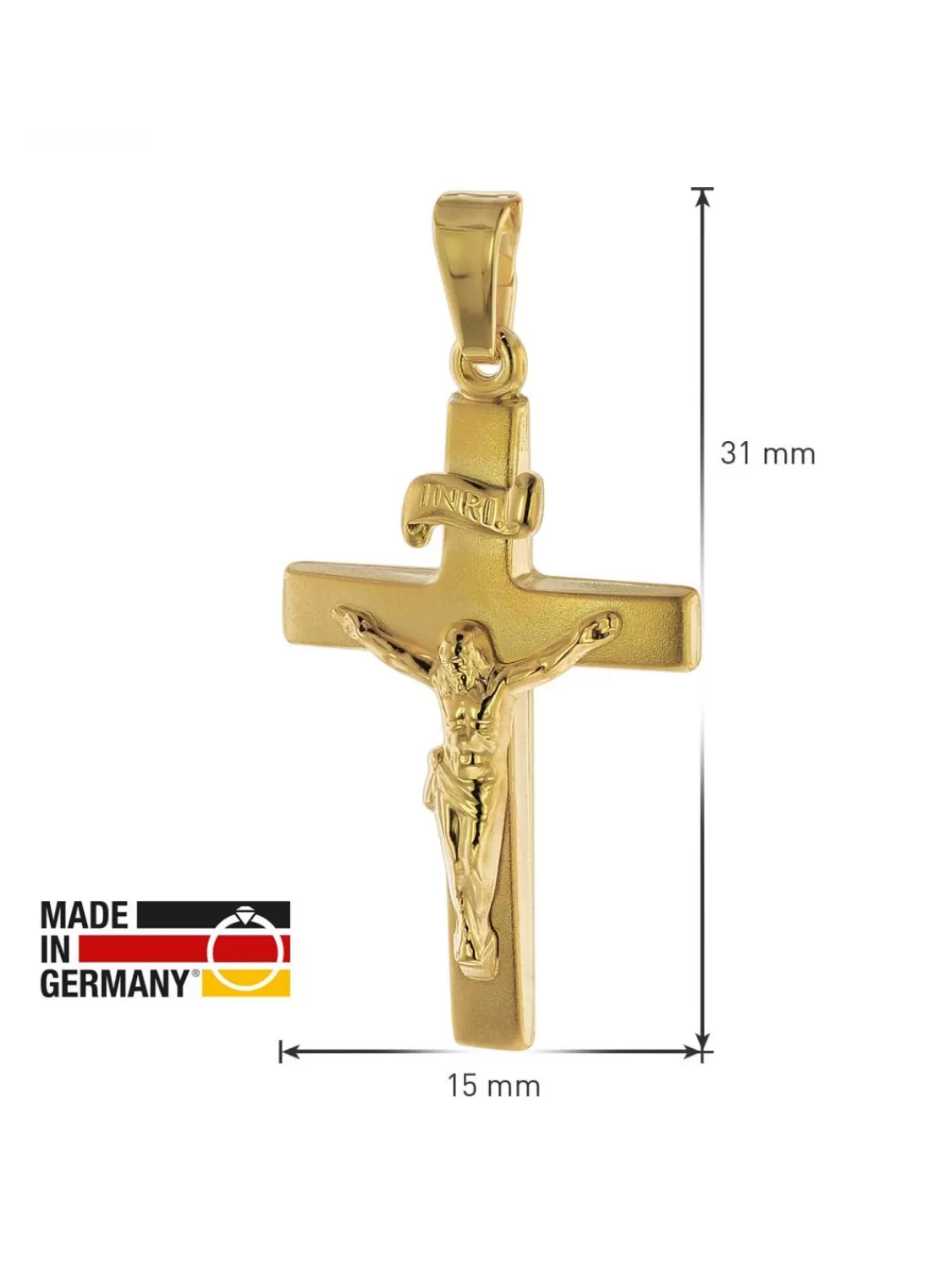 trendor Anhanger Kruzifix 24 Mm Gold 750 / 18 Karat | Herrenschmuck