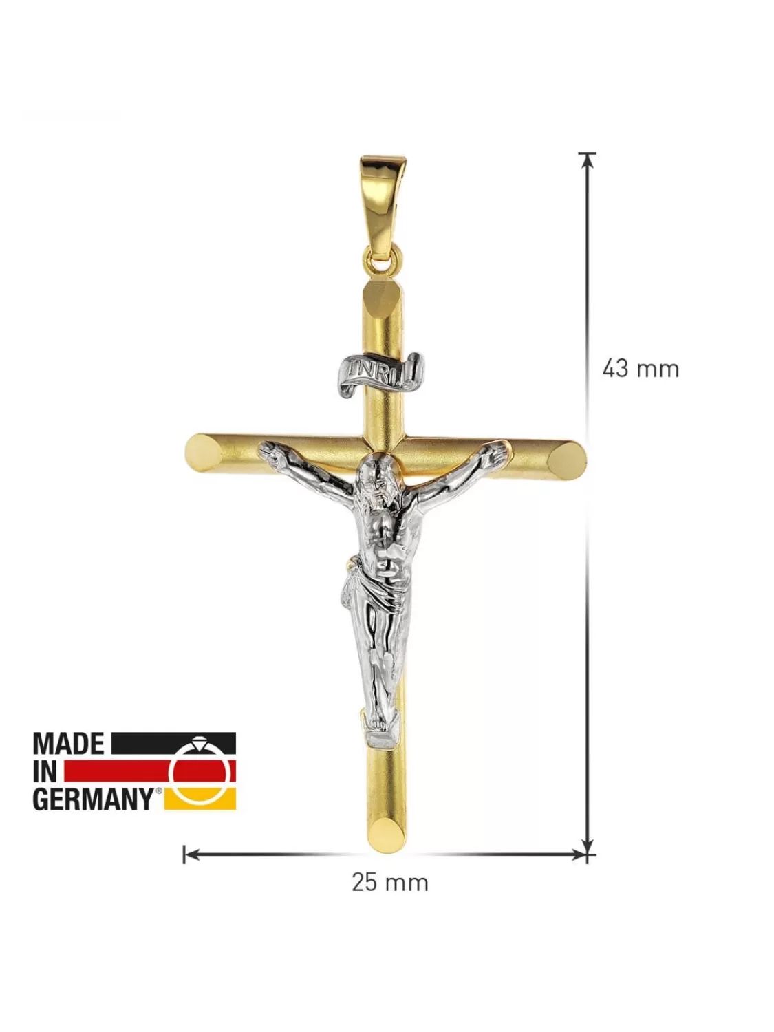 trendor Anhanger Kruzifix 333 Gold 8 Karat Bicolor 43 X 25 Mm | Herrenschmuck