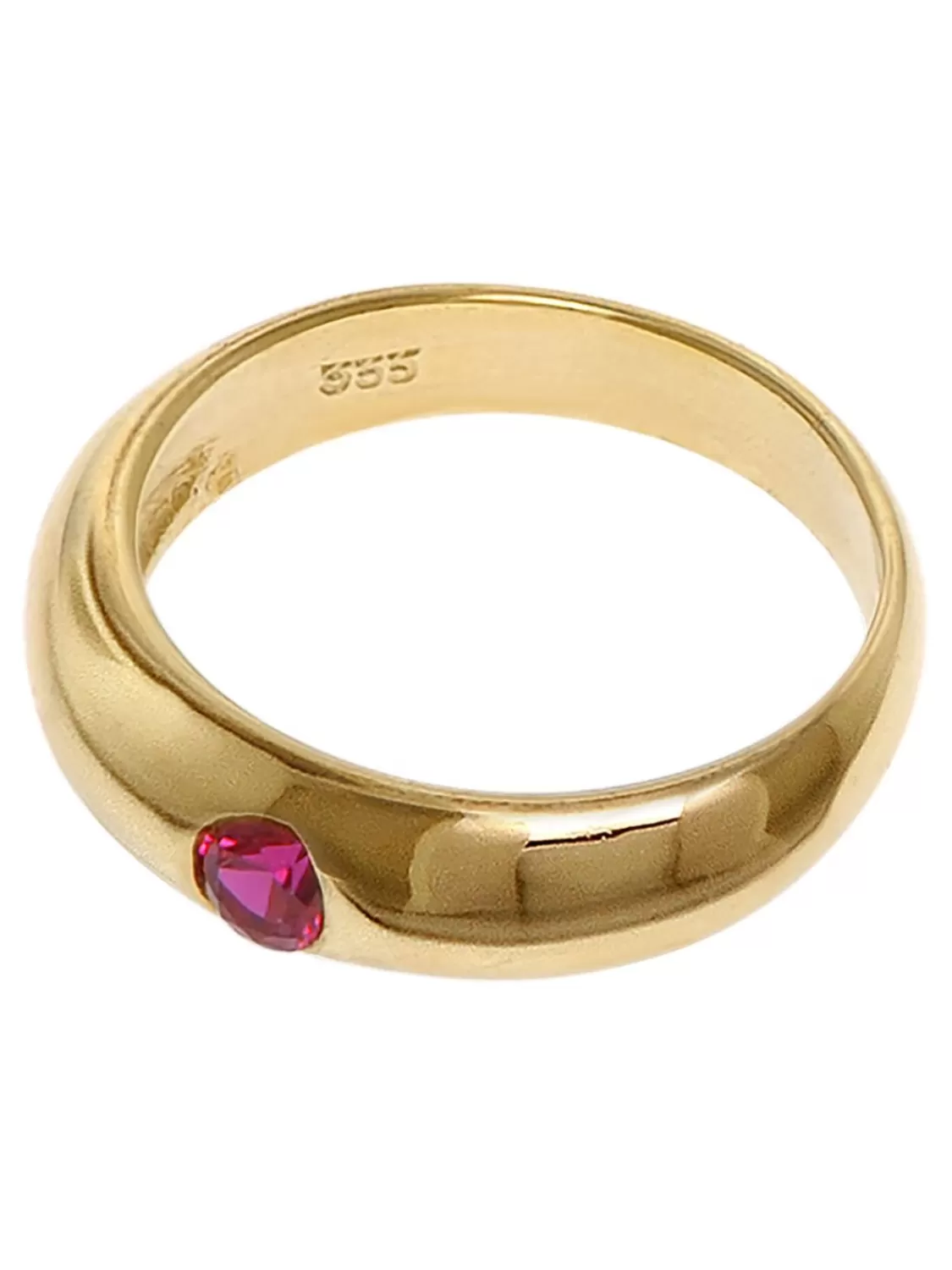 trendor Anhanger Taufring Gold 333 Mit Rubin An Goldplattierter Kette | Damenschmuck