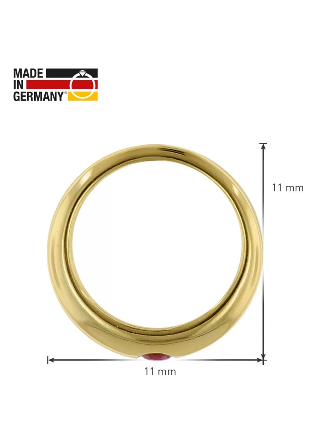 trendor Anhanger Taufring Gold 333 Mit Rubin An Goldplattierter Kette | Damenschmuck