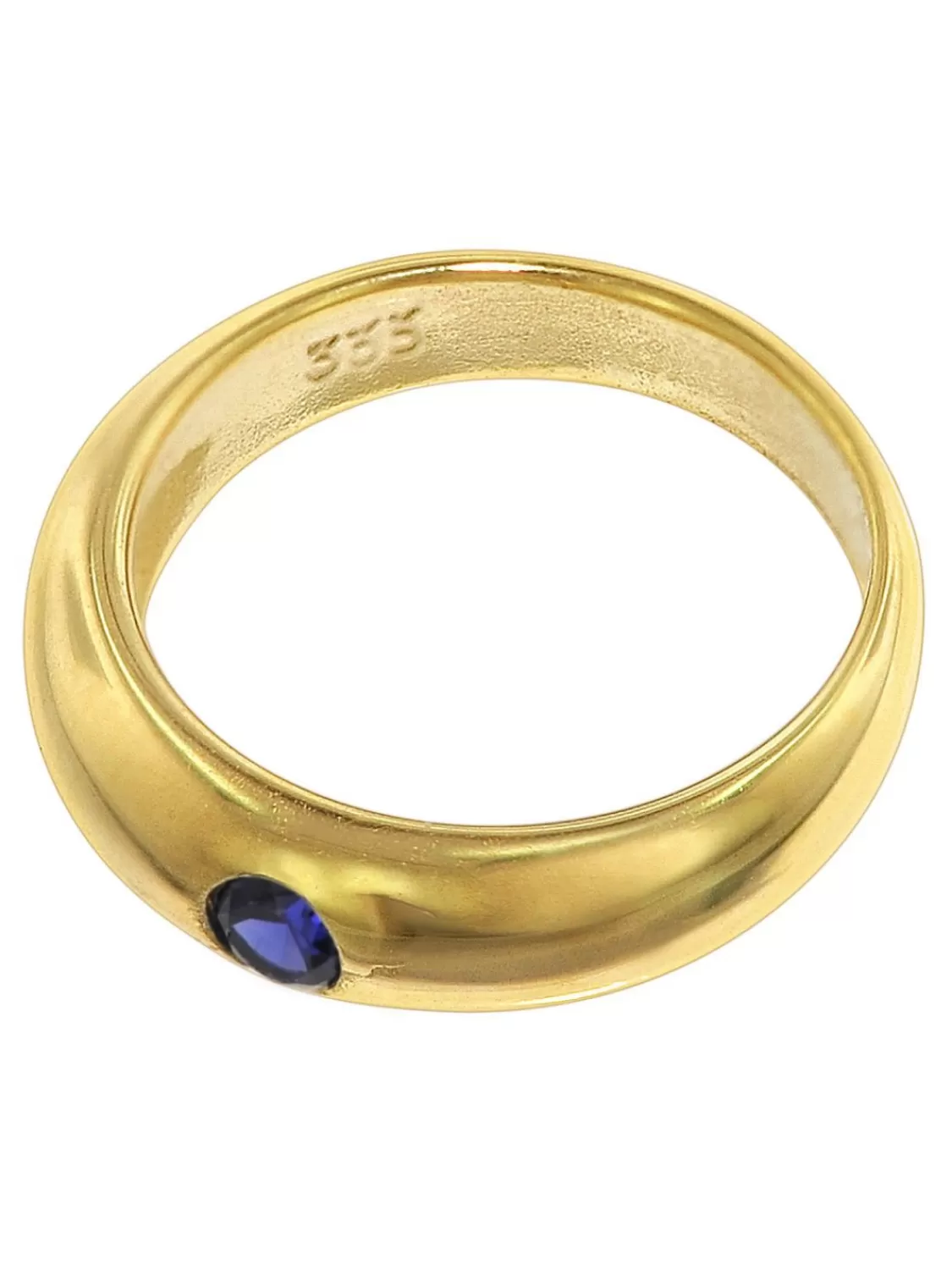 trendor Anhanger Taufring Gold 333 Mit Saphir An Goldplattierter Kette | Damenschmuck
