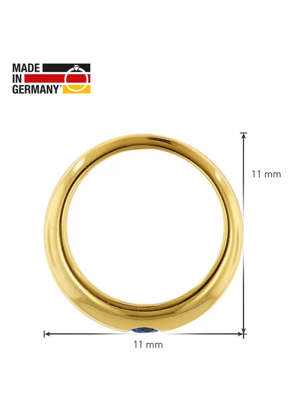 trendor Anhanger Taufring Gold 333 Mit Saphir An Goldplattierter Kette | Damenschmuck