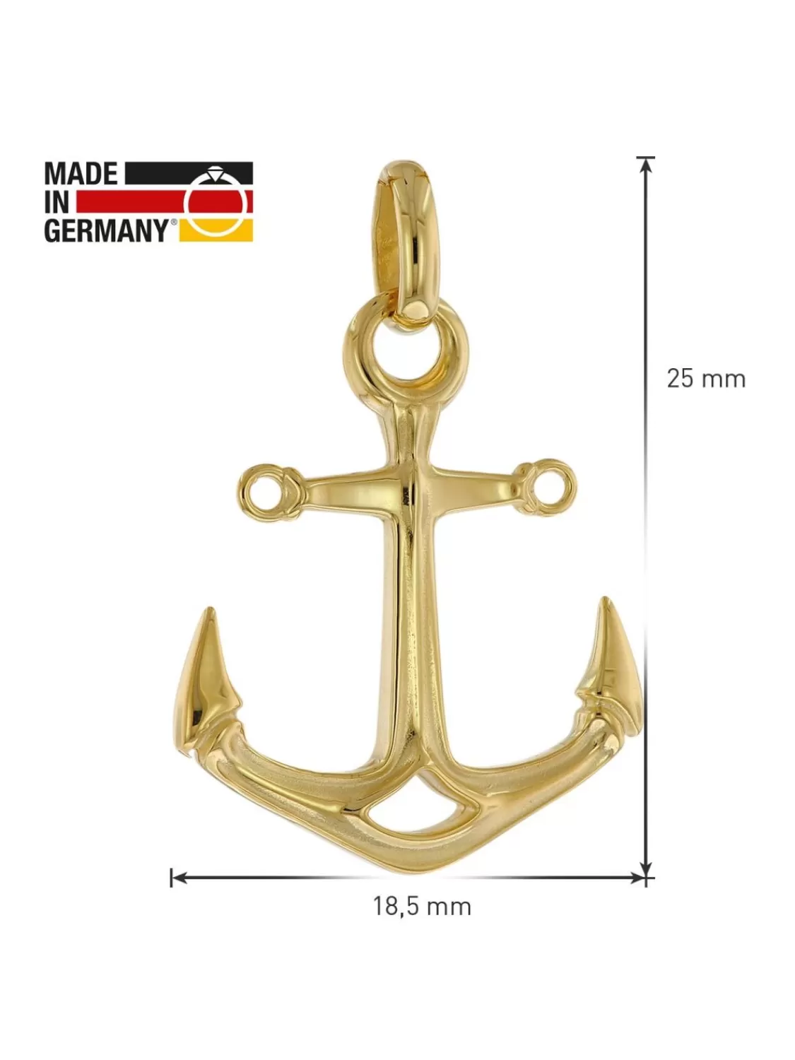 trendor Anker-Anhanger Gold 333 Mit Vergoldeter Silber-Kette Fur Herren | Herrenschmuck