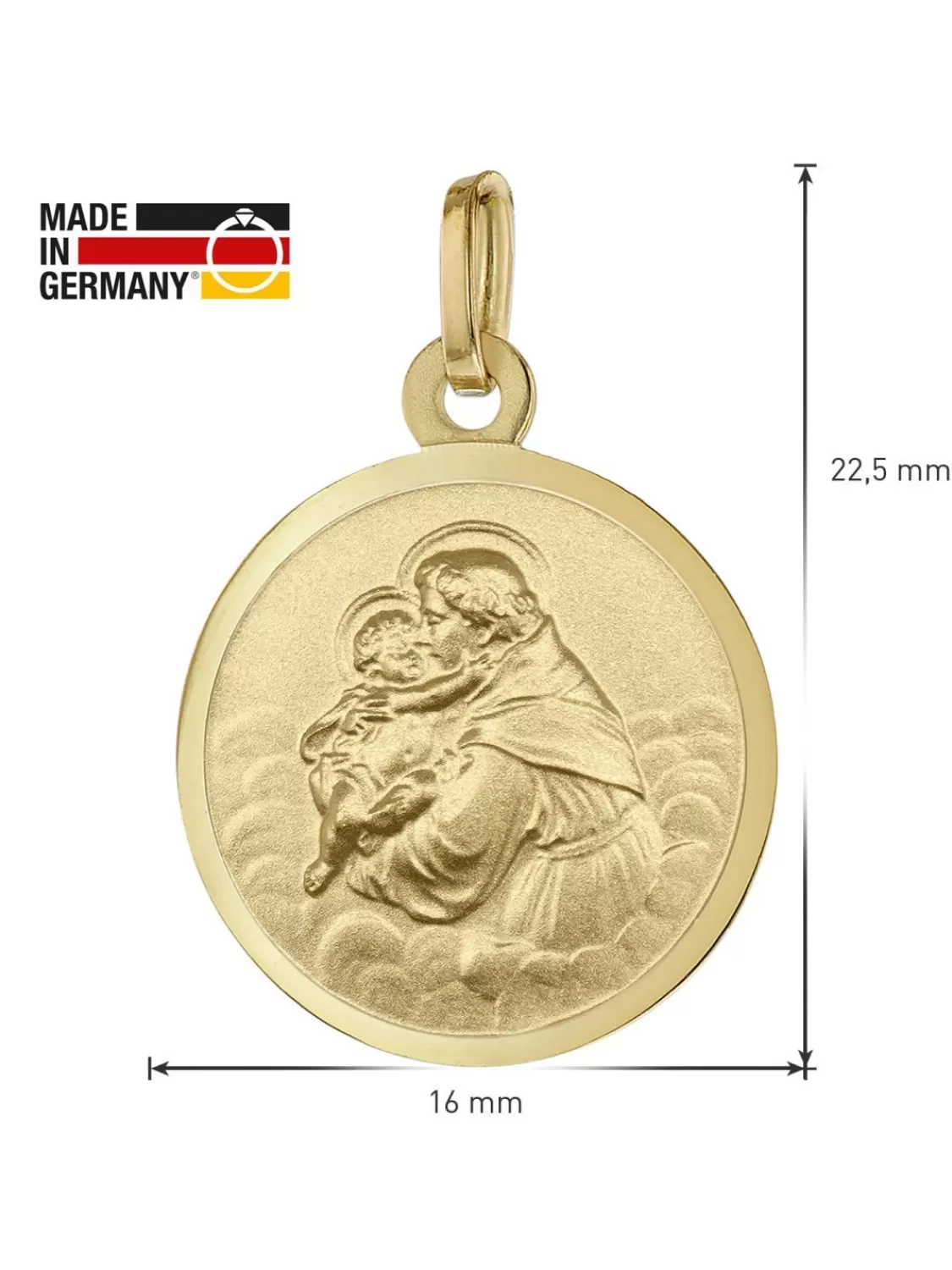 trendor Antonius Medaille O 16 Mm Gold 333 An Goldplattierter Kette | Herrenschmuck