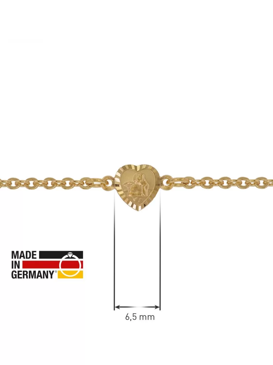 trendor Armband Fur Babys 333 Gold/8 Kt Mit Engel-Plakette 14 Cm | Kinderschmuck